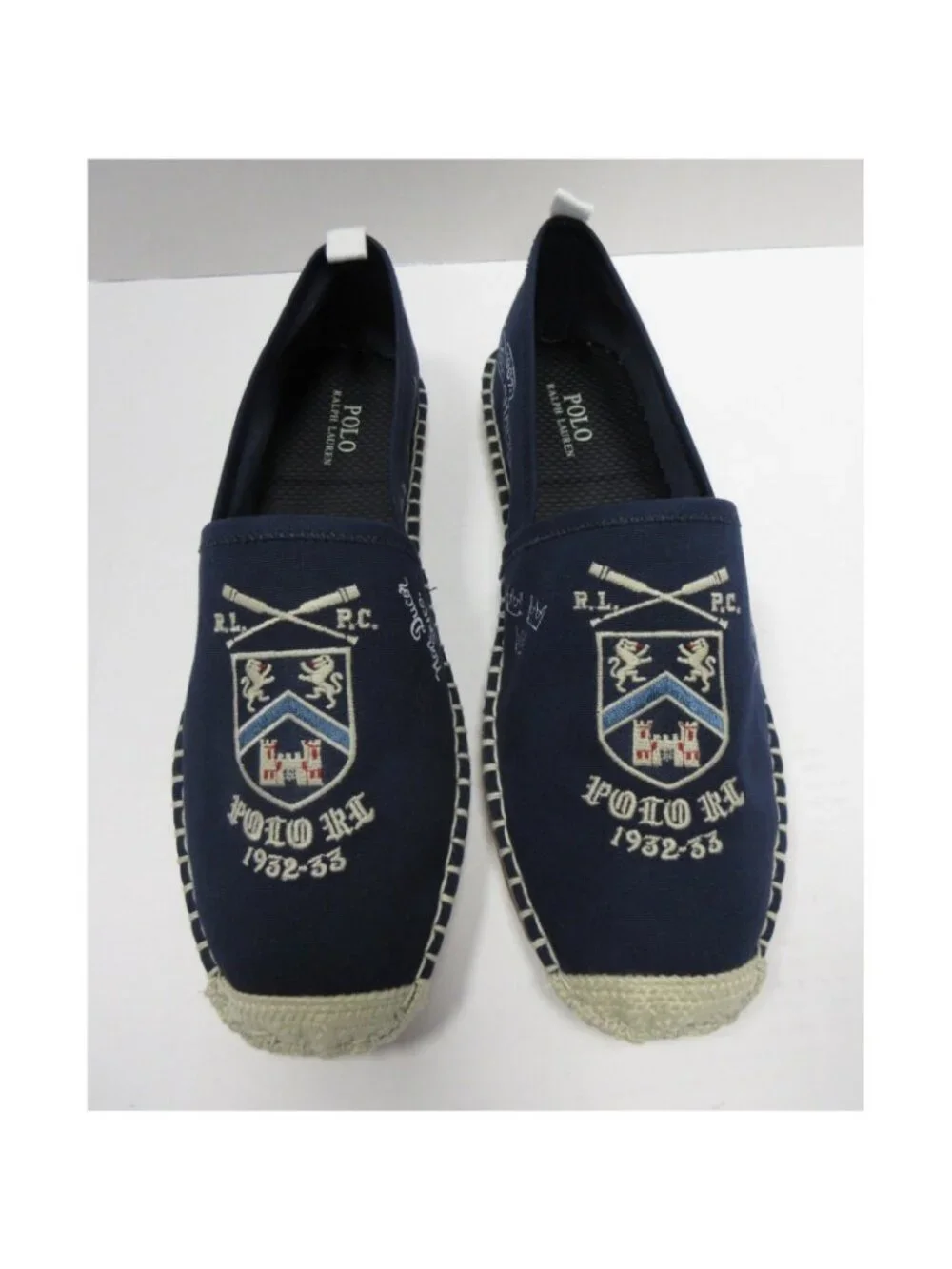 Polo Ralph Lauren Shoes 11 D Barron Espadrille Loafer Crest Canvas